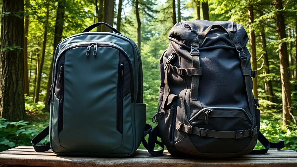 Travel backpack and hiking backpack design comparison