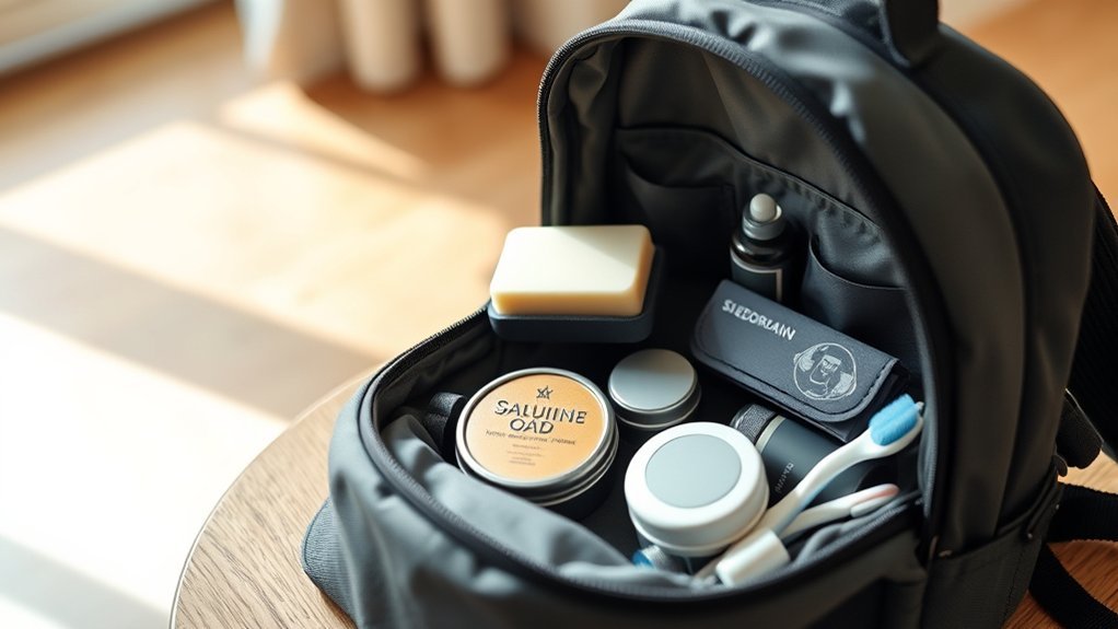 Solid shampoo, soap, deodorant, and toothpaste tablets for travel