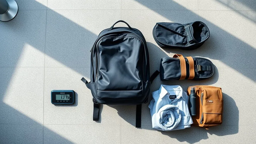 Carry on Backpack Airline Size Rules: Quick Guide & Helpful Tips Traveler weighing and organizing a carry-on backpack