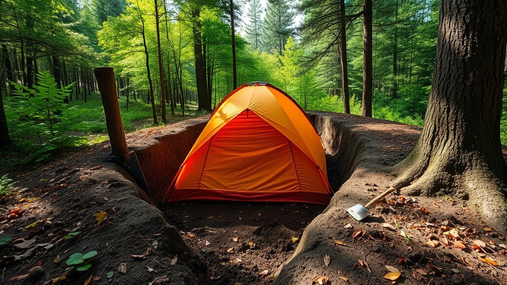 trenching tent drainage effectiveness