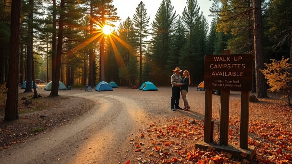 walk up camping opportunities available