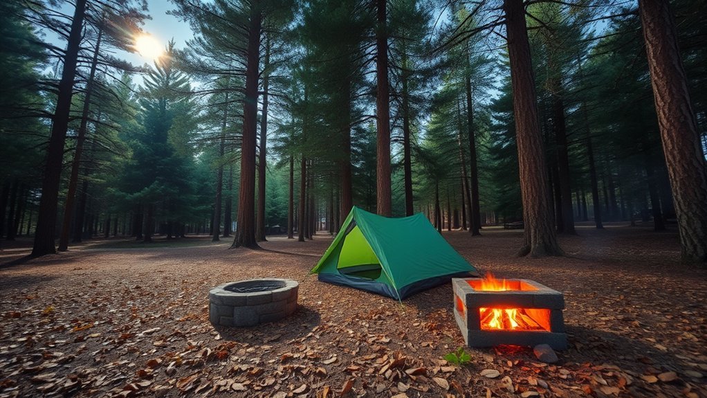 warm sheltered camping site