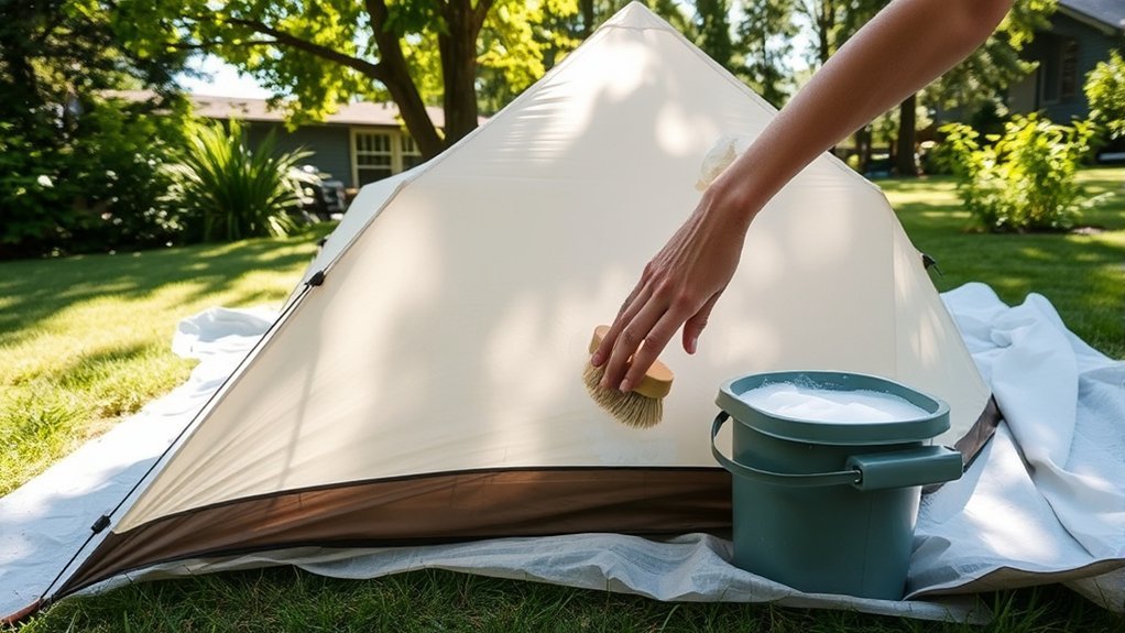 wash tent gently dry