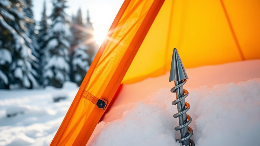 winter camping stake selection