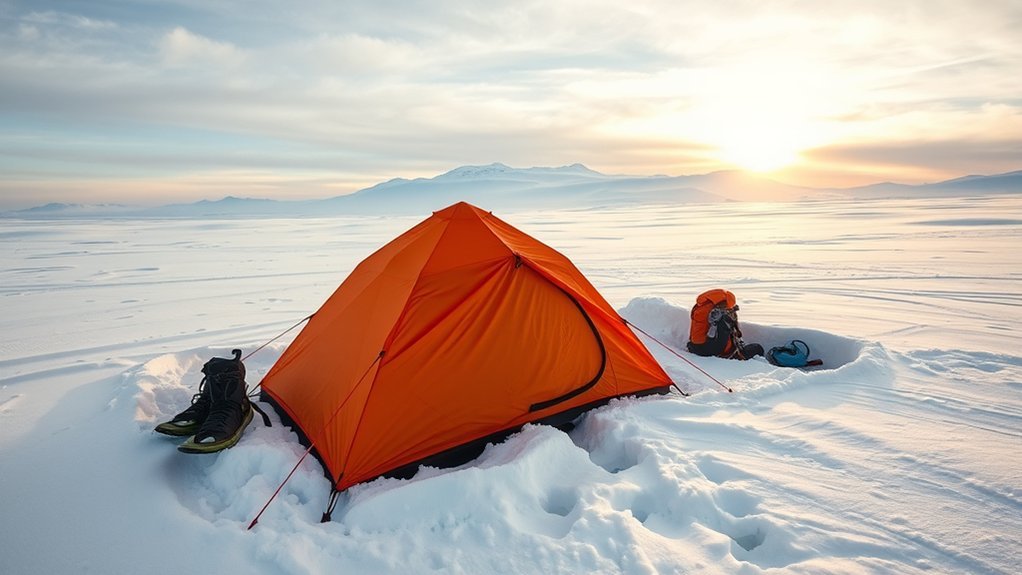 winter camping tent maintenance