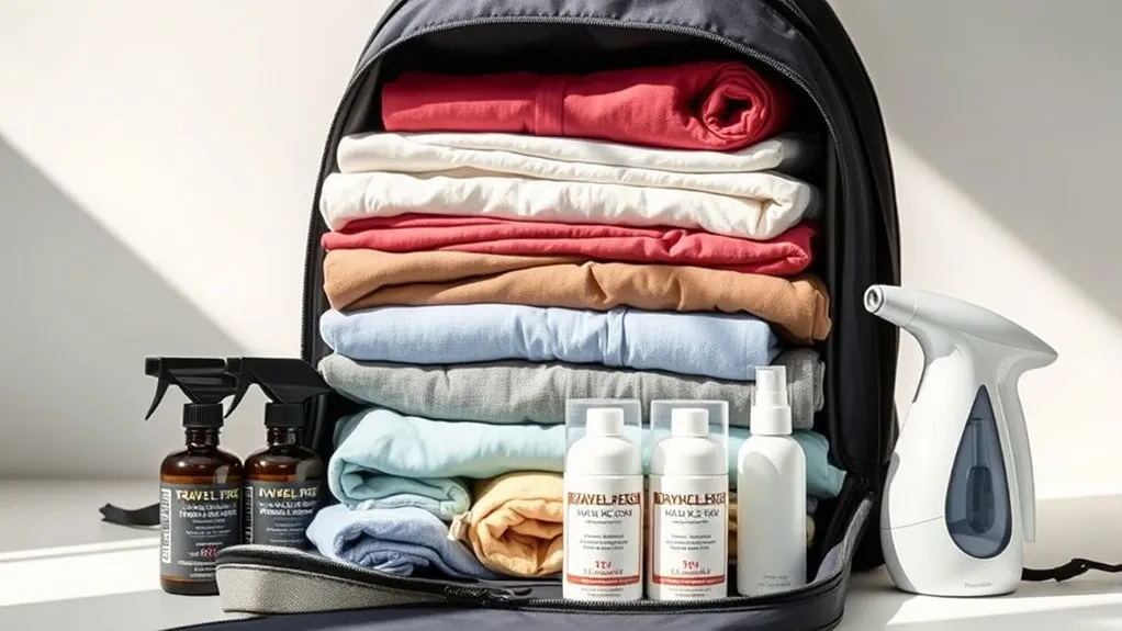 How to Keep Clothes Wrinkle Free in a Backpack: Easy Steps & Pro Tips Traveler smoothing clothes before packing them to reduce wrinkles
