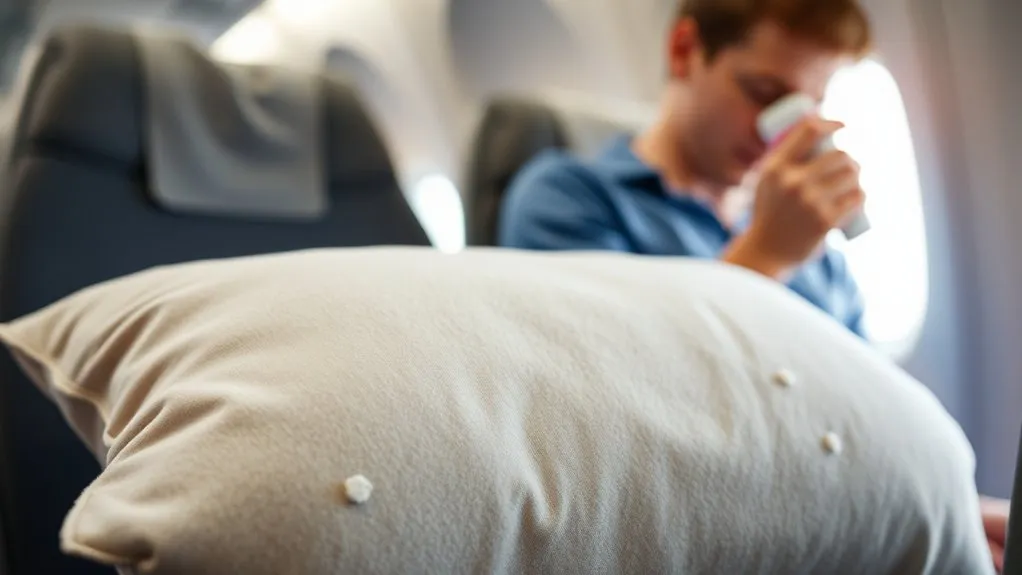 Hypoallergenic memory foam travel pillow with a removable cover designed for dust mite protection and travel allergy management