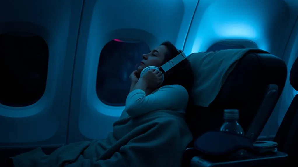 Pro Tips for Sleeping on Planes Without Neck Pain traveler using head and neck support while sleeping on a plane