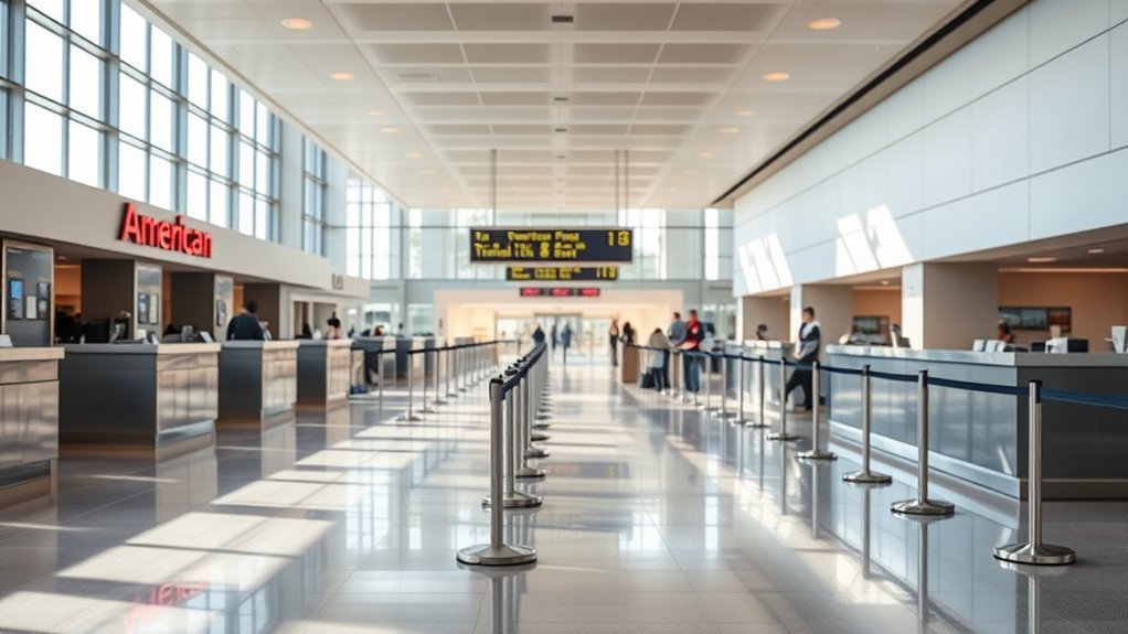 Comptoir Americain Airline A San Diego: Everything You Need to Know American Airlines Terminal 2 check-in area at San Diego International Airport