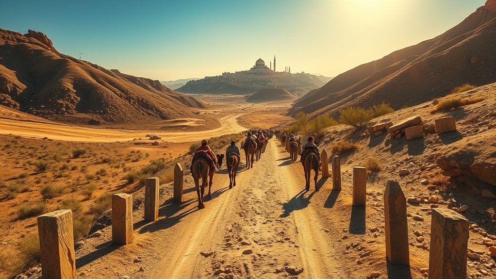 Biblical Distance From Canaannan to Jerusalem Distance: Routes & Travel Guide Ancient travelers following paths with pack animals in the southern Levant