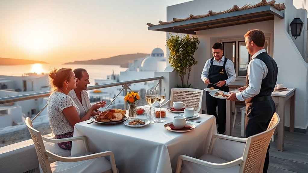 Greek hotel breakfast and dinner included with a half-board stay