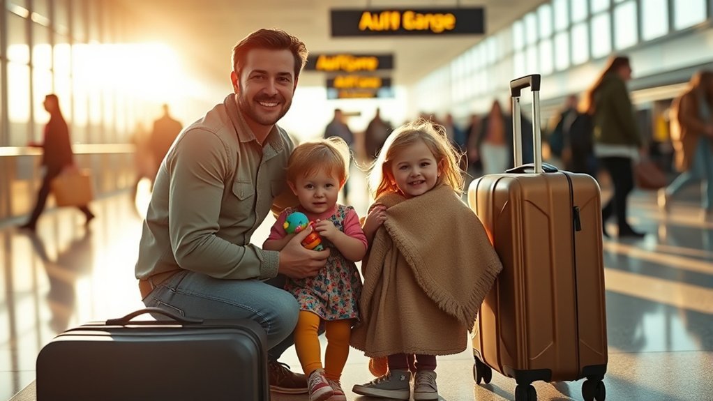 Family taking a planned break during the drive from Port Angeles to SeaTac Airport