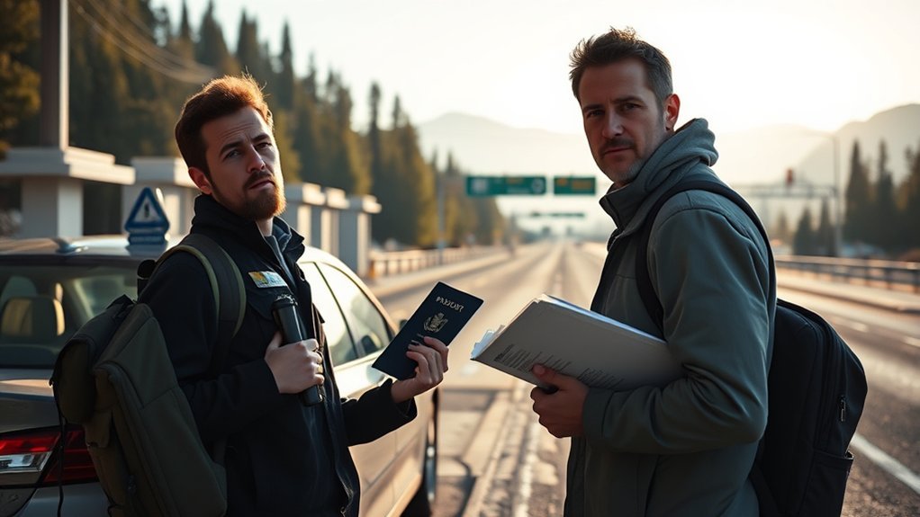 Canadian border security crossing and customs clearance booth