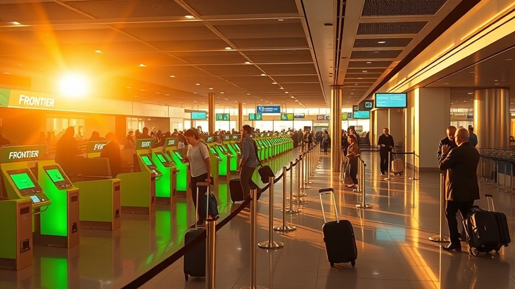 Frontier Airlines check-in area at LAX Terminal 1