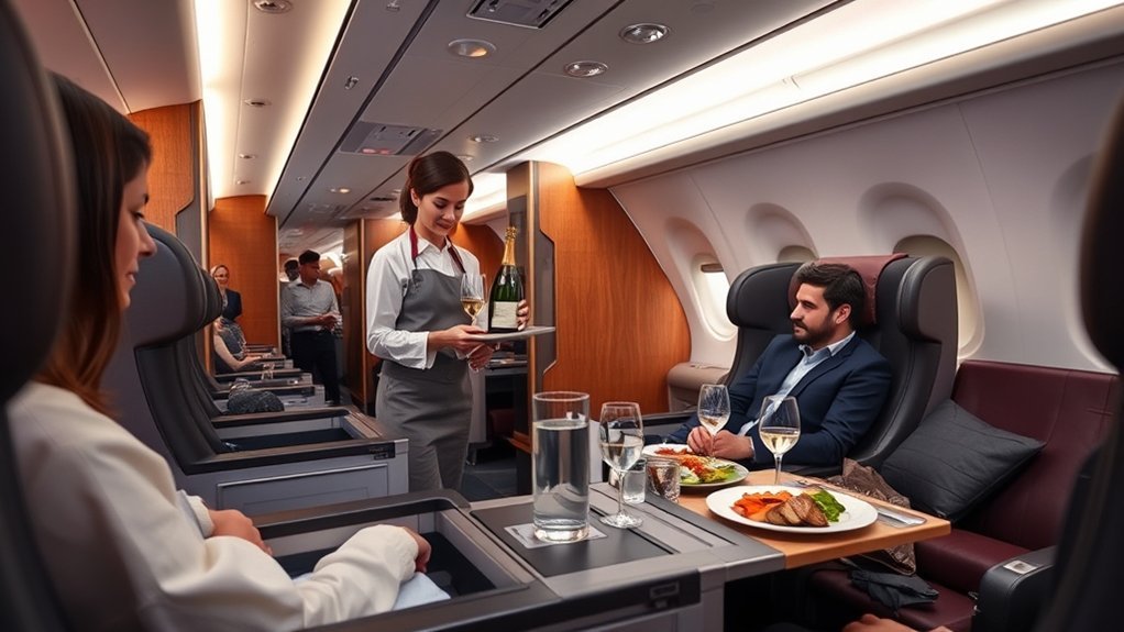 Qatar Airways complimentary beer, wine and spirits onboard