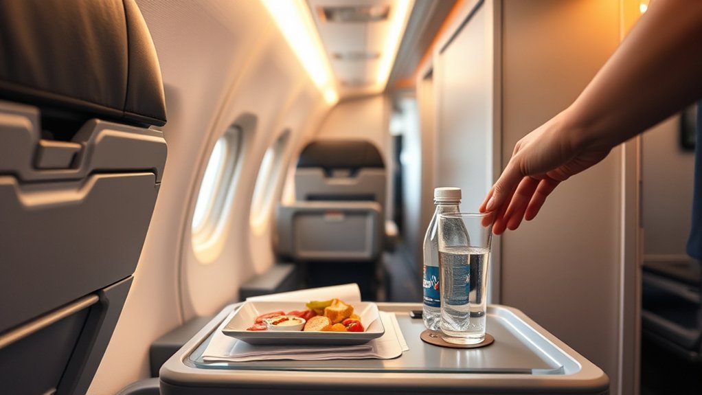 Complimentary snacks and nonalcoholic drinks served on American Airlines flights