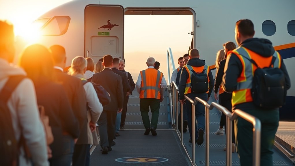 Condor Flight Saftey Informations: Everything You Need to Know Passengers boarding and leaving a Condor flight in an orderly manner