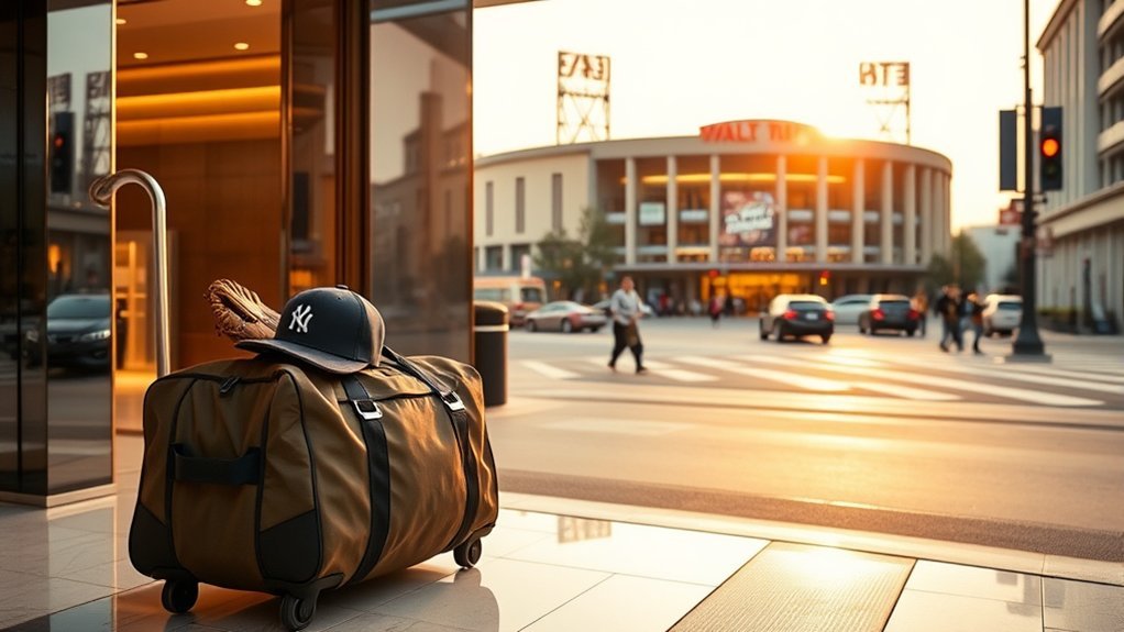 Hotel near a baseball stadium with convenient transit and dining