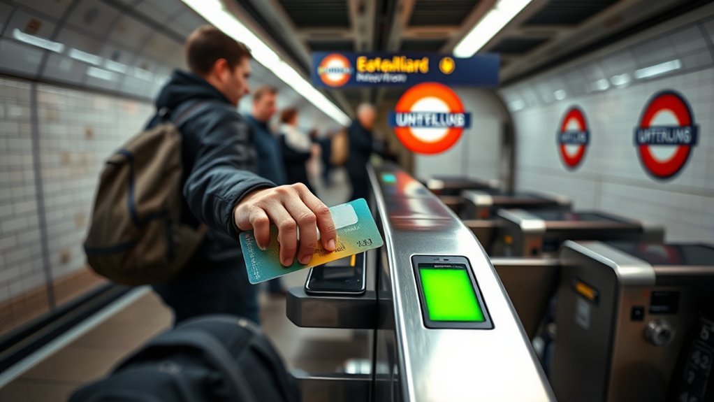 Tap And Go London Zones 1-2: Everything You Need to Know traveller using a contactless card reader on London transport