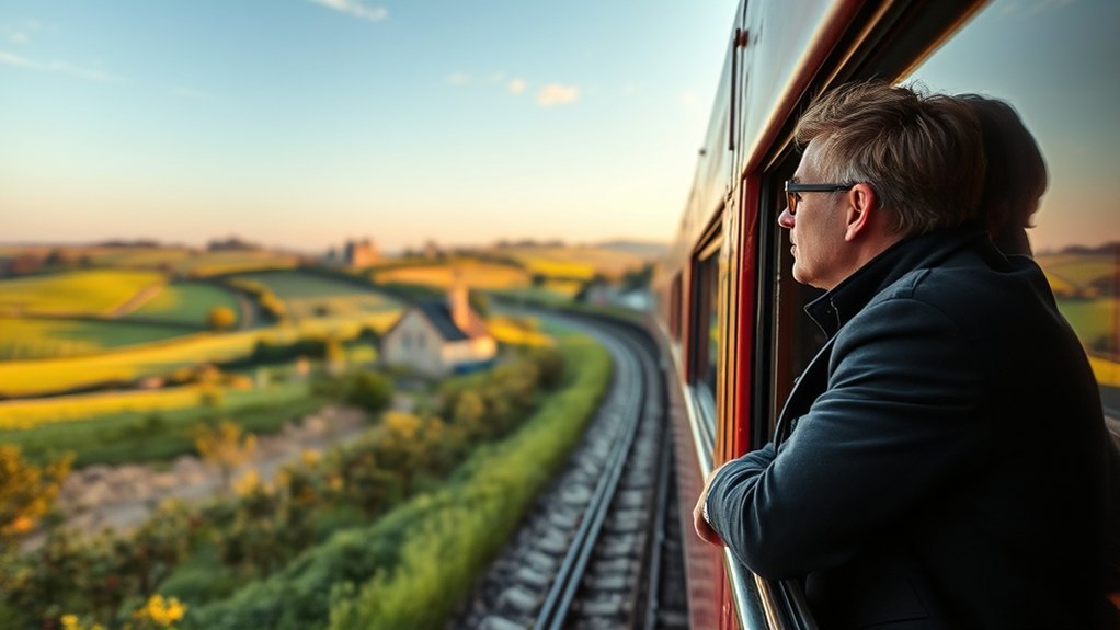 Southwestern Railway Travel to Normandy: Travel Guide Traveler booking train and cross-channel ferry connections on smartphone