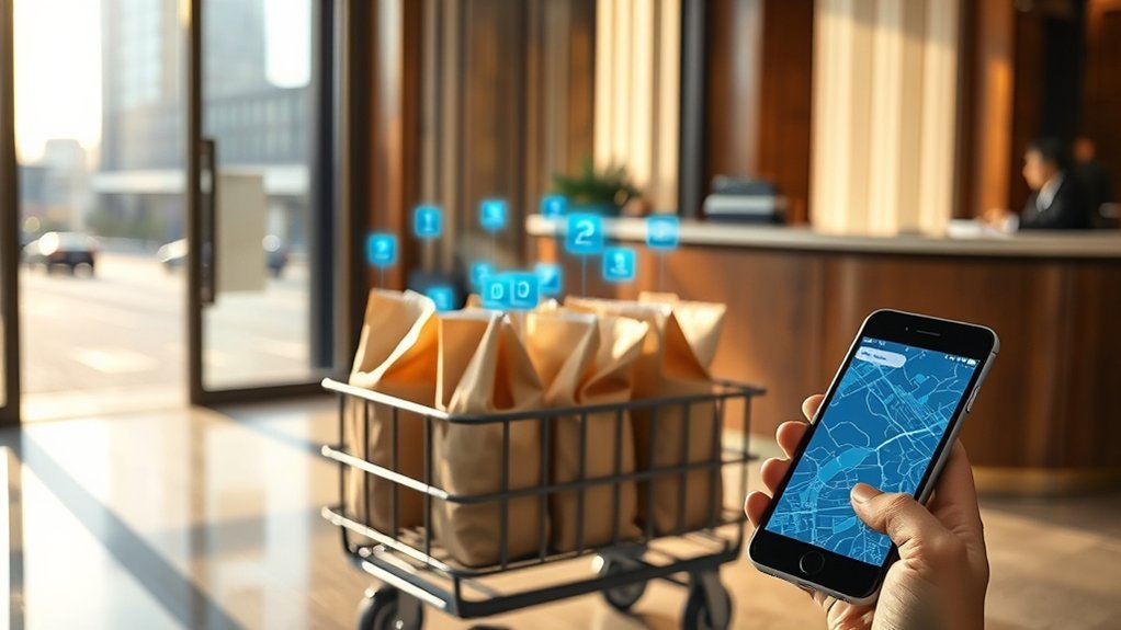 Traveler tracking a same-day Walmart hotel delivery in the mobile app