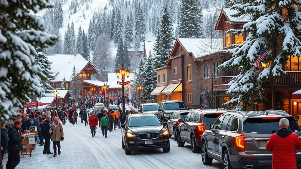 crowded Aspen ski slopes and quieter winter terrain