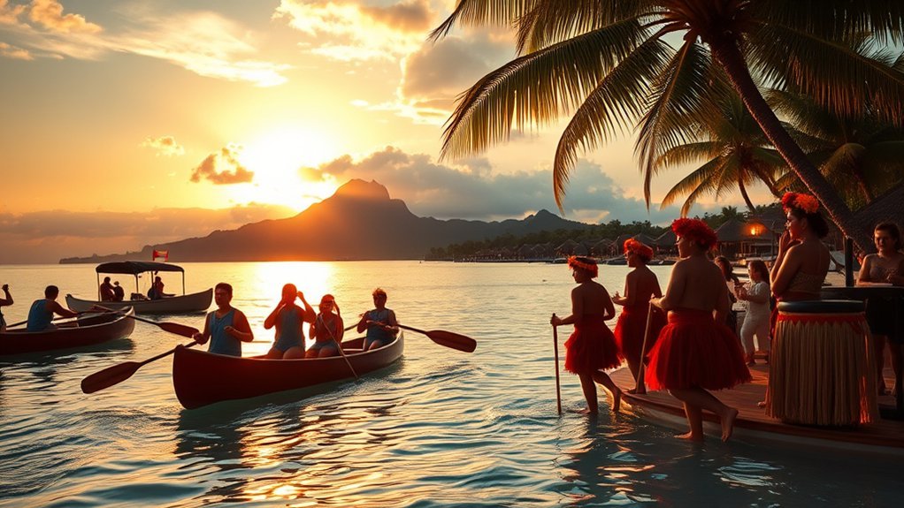 Polynesian cultural performance and local celebration in French Polynesia