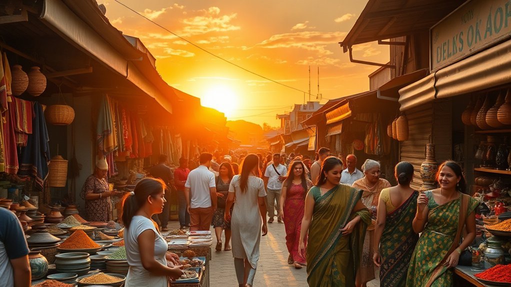 modern Middle Eastern market representing present-day regional culture near biblical heritage destinations