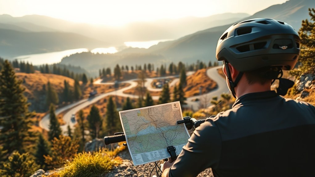 How to Go: Best Routes & Travel Tips cyclist comparing scenic cycling route options on a map