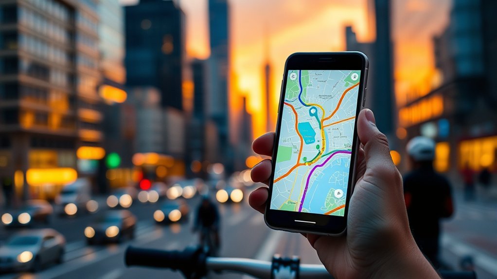 Custom scenic route displayed in a motorcycle navigation app