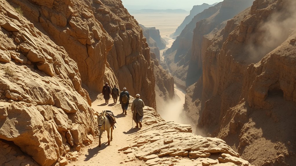 Isolated bends and rocky terrain along the Jerusalem to Jericho route