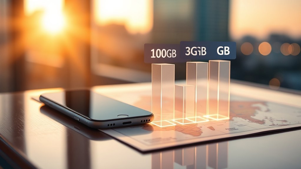 Comparison of Trip.com daily and total eSIM data plans