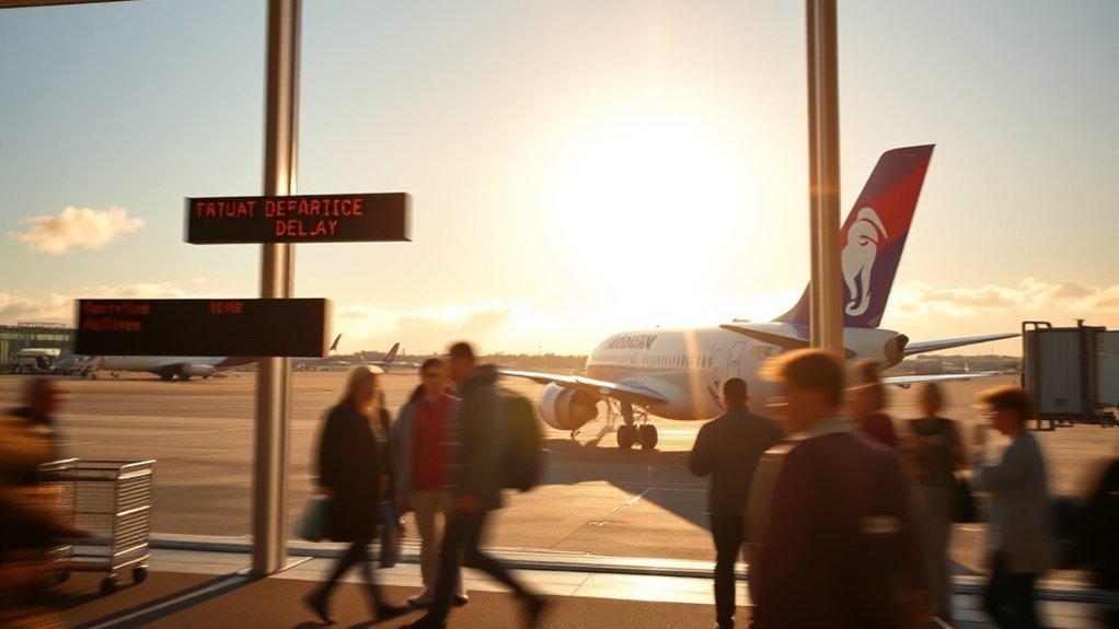 Hawaiian Airlines: Routes, Reviews & Everything You Need Hawaiian Airlines passengers waiting for updates during an airport delay or cancellation