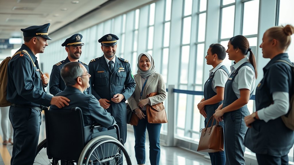 Airline employees taking part in diversity, equity, and inclusion initiatives