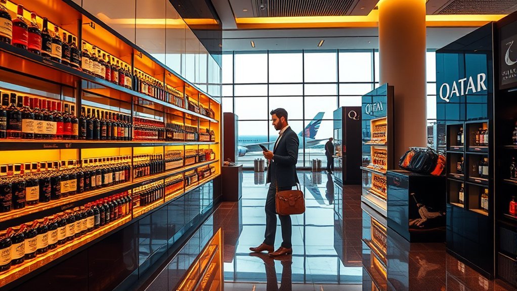Does Qatervairlines Serve Alchol: Everything You Need to Know Duty free alcohol shop at Hamad International Airport Doha for transit passengers