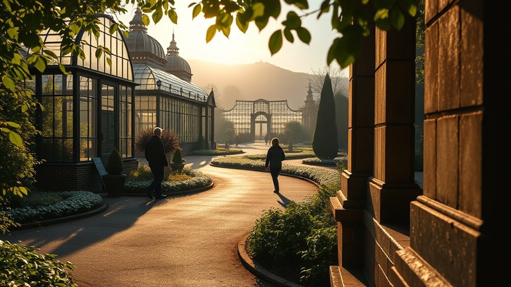 paths and seasonal plants at the Royal Botanic Garden Edinburgh