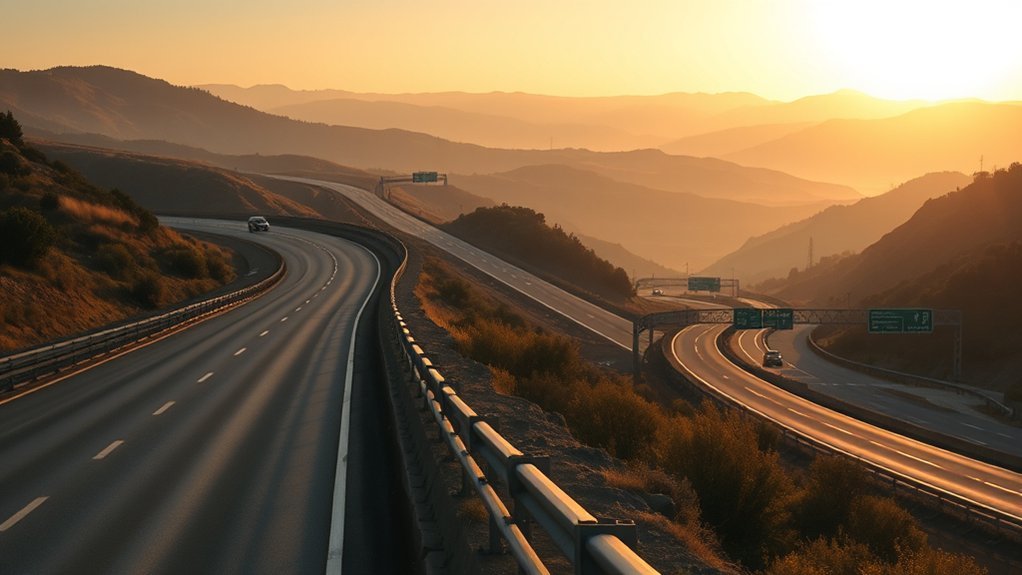 Interstate highway used for efficient long-distance road travel