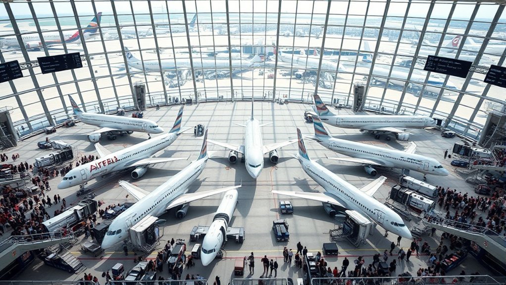 Airline hub connecting passengers between spoke cities