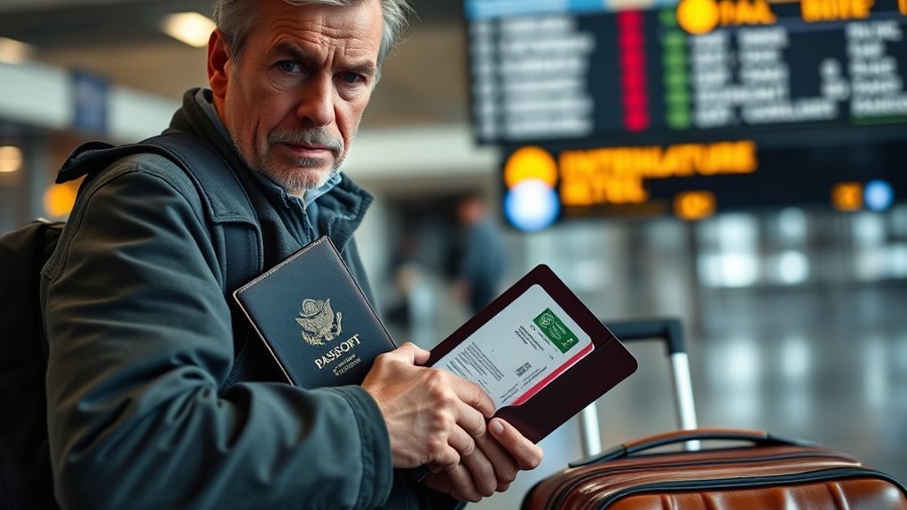 Essential international travel document checklist, passport, and paperwork packet
