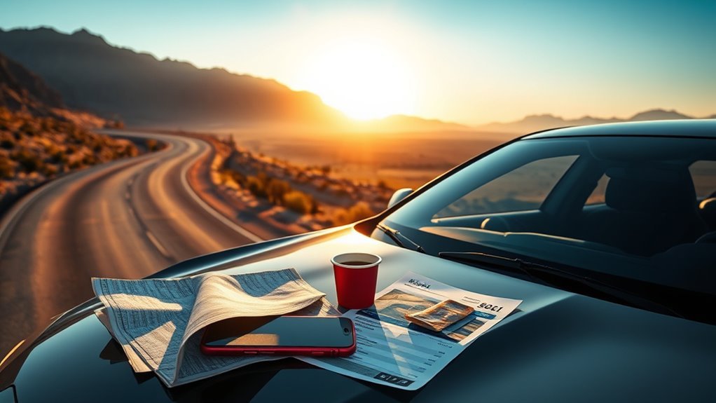 Road trip budget worksheet for fuel, time, meals, and stops