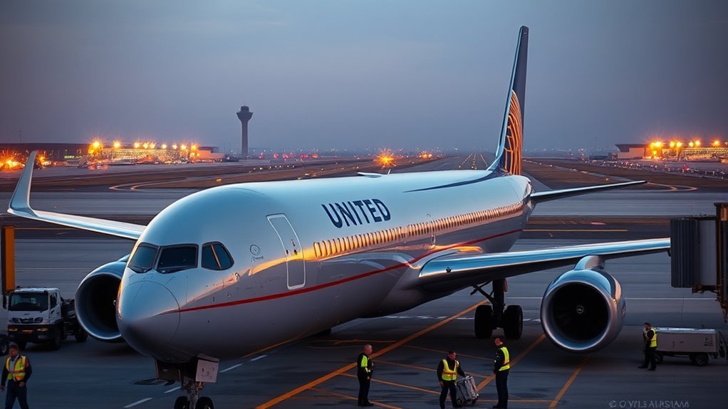 United Airlines aircraft supported by evidence-based aviation safety practices