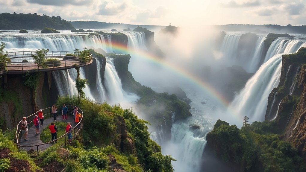 Panoramic view of Iguazú Falls from the Brazilian national park