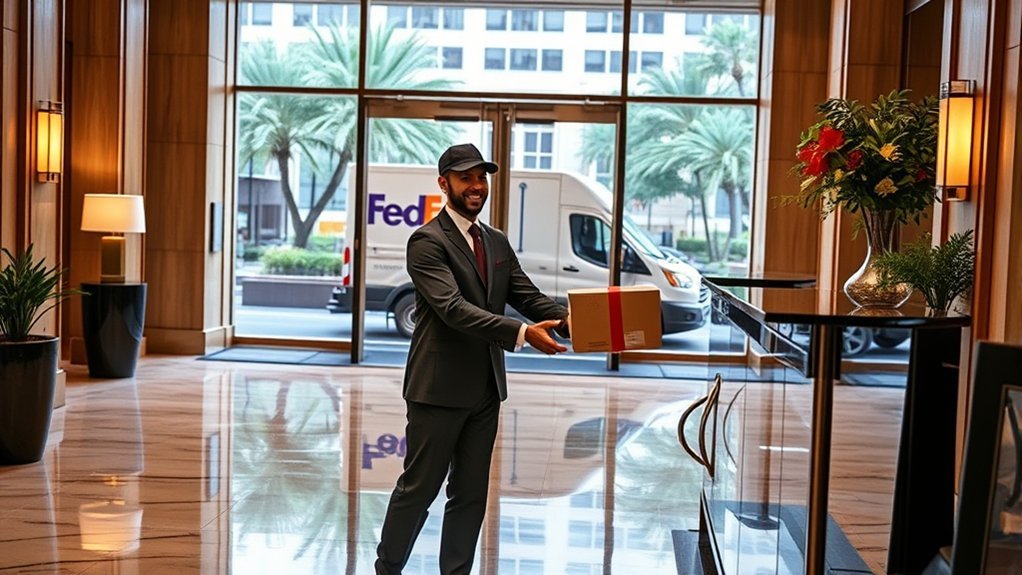 Does Fed Ex Deliver to Hotel: Best Routes & Travel Tips FedEx package delivery to a hotel receiving desk