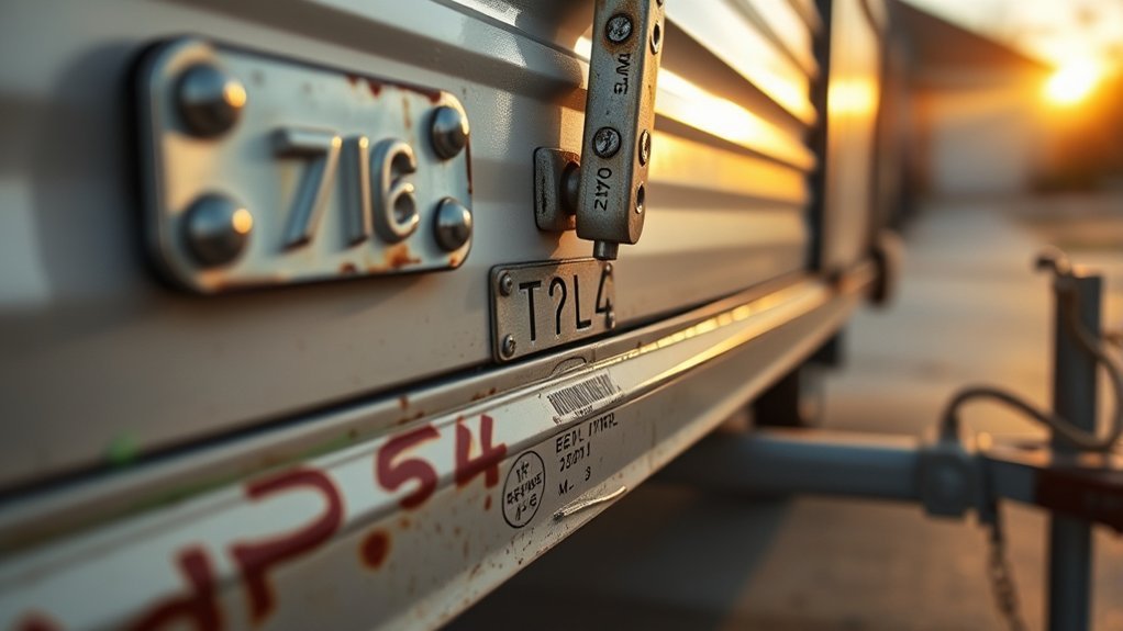 Inspecting the tongue and frame for a 1974 trailer VIN or serial number