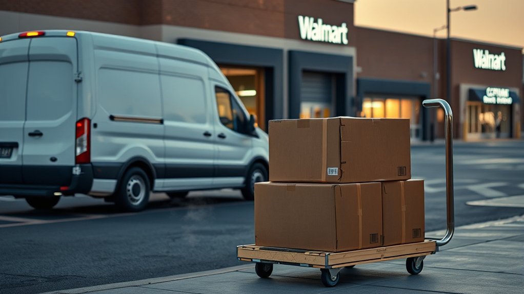 Walmart delivery app showing flexible delivery time windows for Disney resort travelers