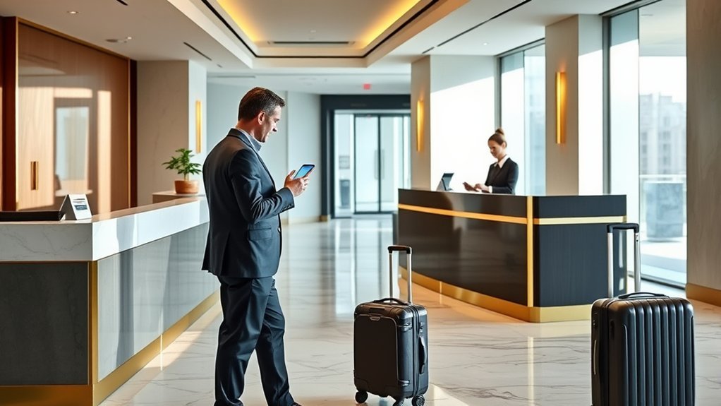 Hyatt Online Check-In: How It Works (2026) Hyatt guest visiting the front desk for identification and room-key assistance