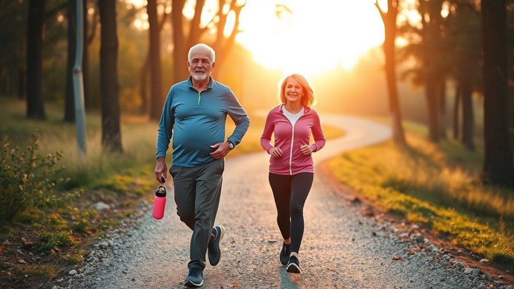 Older adult increasing walking time and distance gradually