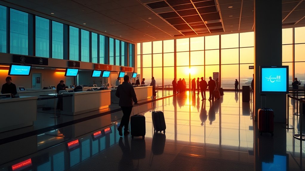 Shared Alaska and Hawaiian Airlines ticket counter hours at JFK Terminal 8