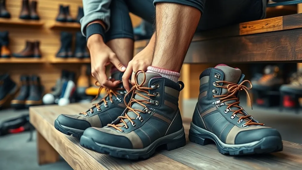 How Should Hiking Shoes Fit? Loose vs Tight Testing hiking shoe fit while wearing trail socks on an incline