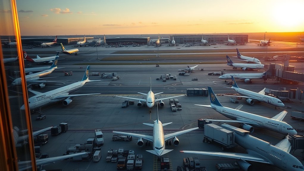 Visual comparison chart between airline hubs, focus cities, and operating bases